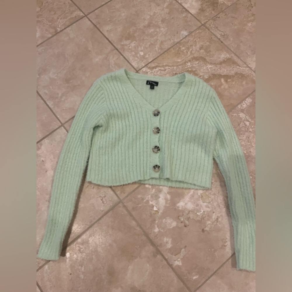 Target green cardigan fuzzy